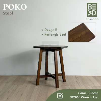 POKO Stool Chair Round Chair Solid Wood Kerusi Bulat Stool Dressing (BE WOOD)