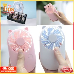 BRG Kipas Angin Portable 2 IN 1 Cute Pocket Mini Fan USB Cooling Fan Desktop Hand Held Mini Summer Holder Phone
