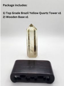 (SG Seller Ready Stocks) Top Grade Natural Brazil High Clarity Yellow Quartz Tall Tower 9.8cm 顶级天然巴西黄水晶高柱子 9+厘米