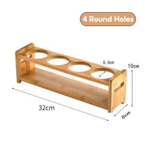 Royalstar 2 Tier Wood Condiments Organizer Kitchen Bamboo Seasoning Rack Condiment Wooden Rack Seasoning Bottle Storage Shelf