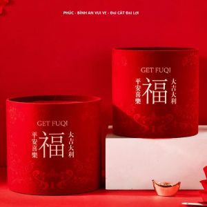 Hộp Nhung Cắm Hoa Tết Màu Đỏ Chậu Nhung Cắm Hoa Tết QT221