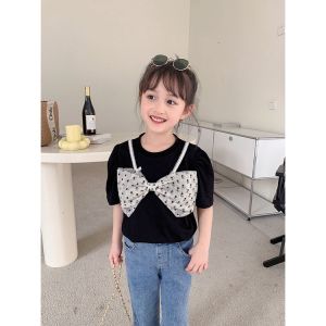 (LOLI-JKT) BS-257 SET ANAK CEWEK PITA COLLAR + CELANA JEANS SIZE 100-140