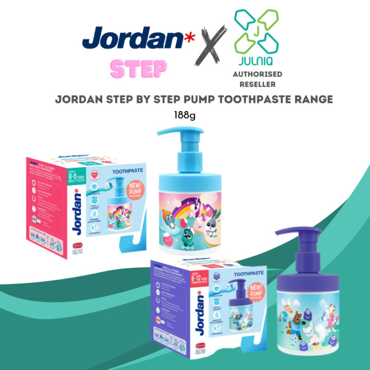 JORDAN Children PUMP Toothpaste STEP Range 188g Lazada