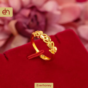 Everhoney Minimalist Ring for Women Teens & Girls 916 Gold Plated Dainty Love / Heart Band Hypoallergenic