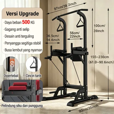 Peralatan gym/plang gantung yang ketinggiannya dapat disesuaikan/Alat fitness pull-up multifungsi/ Alat pull-up rumahan