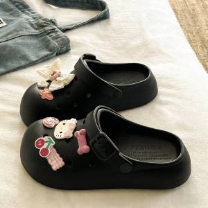 [Free Shipping] INS-Style Versatile WomenS Fashion Lightweight Spring/Summer Beach Slip-On Sandals With A Closed-Toe Design Made Of EVA Material