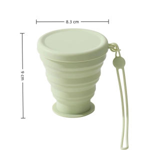 200ml Portable Silicone Folding Water Cup Outdoor Heat Resistant Mug with Lid Reusable Portable Drinking Mugs for Travel Camping