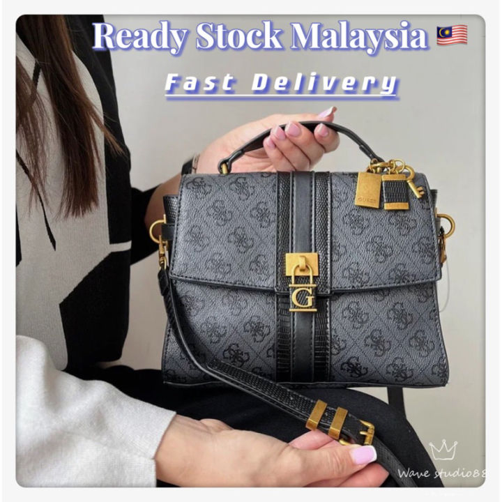 Sling Bag Guess Factory Bag GUESS Textured Sling Bag Brown