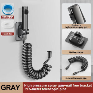 High Pressure Handheld Bidet Spray Toilet Set For Double Angle Valve Toilet Flusher Bathroom