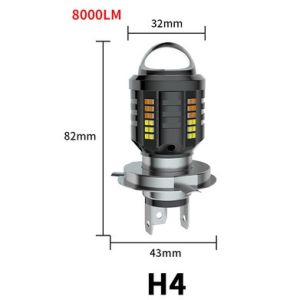 LED light for motorcycle H4 headlight DC12V-60V 8000LM white+yellow two-color