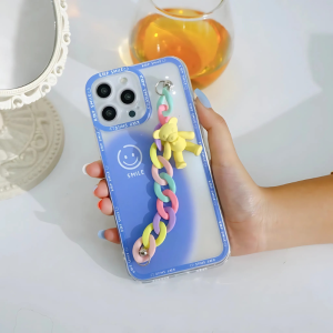 Case Samsung  A02S A03S A12 M12 A05S Casing Softcase Airbag Keep Smile Tali Model Rantai