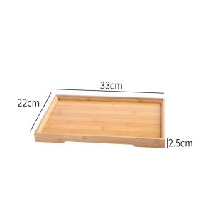 DR Wooden Tray Tea Breakfast Serving Trays Modern Craft Plain Wood Platter Tray 竹木托盘 For Coffee Table / Drinks / Home Decoration