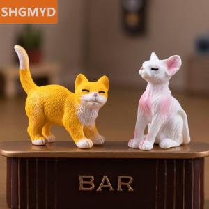 [COD] SHGMYD 3 6PCS DIY Micro Landscape Resin Cat Ornament Animal Miniature Fairy Garden Decoration Kitten Figurine Home Decor Accessories