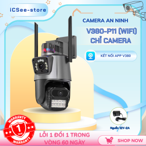 Camera 2 mắt V380 P11-WIFI Báo động phát hiện chuyển động có âm thanh- Ánh sáng ban đêm
