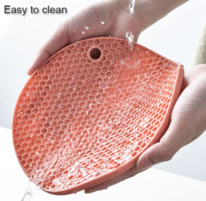 Extra Thick Soft Non-slip and Multi-purpose Silicon Insulator Mat / Coaster - Heat Resistant Pot Holder Hot Dishes Jar Opener Spoon Holder Food Grade Silicone - Size : Large (17.5cm)