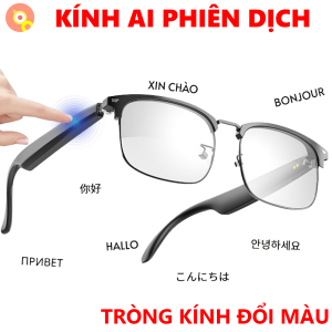 Kính AI Dịch Ngôn Ngữ G005 - Cảm Ứng Hiện Đại Loa Bluetooth Nghe Nhạc Tròng Kính Đổi Màu Nhỏ Gọn