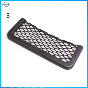 2Pcs Car Organizer Storage Bag Auto Paste Net Pocket Phone Holder
