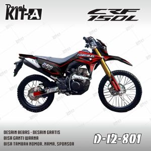 Decal CRF 150l Sticker Striping Stiker CRF 150 L Motif Merah Hitam Putih Racing D-I2-985 (D-I2-527) I2-801
