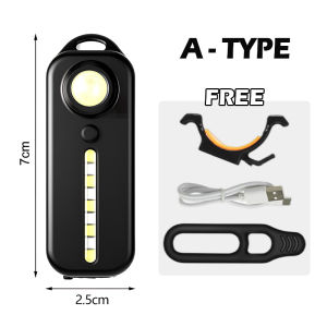 LED Red Blue Shoulder Police Flashlight Bike Taillight with Clip Type-C Rechargeable Torch Helmet Red Blue Caution Warn Light Flashlight