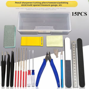 15Pcs Model Tools Kit Flush Pliers Professional Hobby Building Tool Kit Modeler Basic Tools Craft Set for Military Gundam Model Assembly DIY
