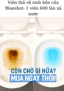 Khử mùi khử khuẩn bồn cầu hiệu quả với Viên thả vệ sinh bồn cầu cao cấp Blueshot Hàn Quốc: viên nén lâu tan 1 viên 600 lần xả nước: Set 2 vỉ (4 viên)