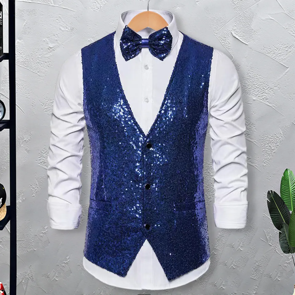 Mens sequin waistcoat best sale