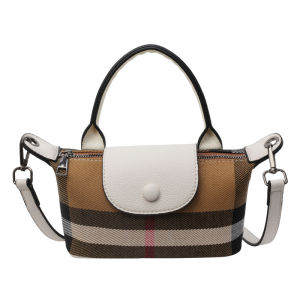 Stylish Striped Small Shoulder Bag Striped Cloth Bag Crossbody Bag With Leather Shoulder Strap
