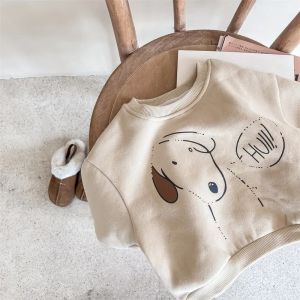 Kids sweatshirts inner Fleece Tops cartoon dog Boys and Girls cotton warm loose pullovers 1-6Years2026