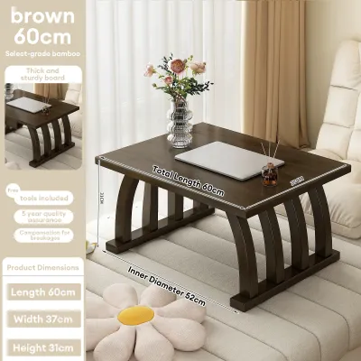Bamboo Tea Table 60/70/80/100cm Multi Functional Bay Window Table Tatami Table Coffee Table Balcony Sitting Table Learning Table Meja Teh 小桌子/茶几桌