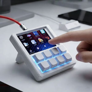 DIY Quick Keyboard Desktop Console Programmable 8 keys Macro pad with 3.5 inch LCD