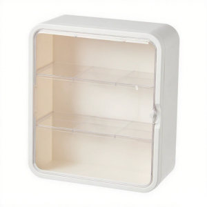 Plastic Wall Mounted Organizers for Collectible Figures Multiple Layer Adjustable Shelves Dustproof Storage Cabinet