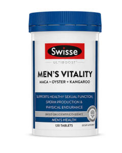 Swisse Ultiboost Men’s Vitality 120 Tablets Maca Oyster Kangaroo Suplemen Lelaki Tenaga & Vitaliti Harian