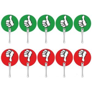 10 Pcs/Set Thumb Up Thumbs Down Classroom Tuning Paddle Yes or No Paddle True False Paddle for School Classroom