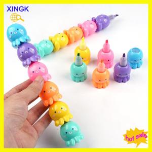 XINGK 5 màu sắc bạch tuộc huỳnh quang Bút Đánh Dấu Bộ Bút Highlighter sơn nổi bật
