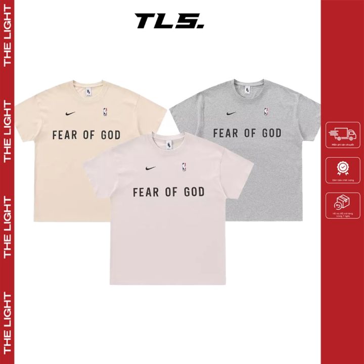 Áo thun tay lỡ FEAR OF GOD FOG x NBA warm up t-shirt phông Unisex nam nữ Premium Cotton oversize form rộng