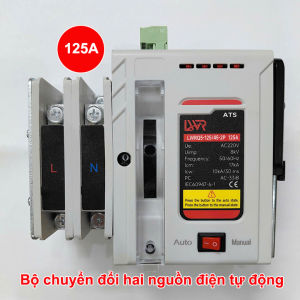 Bộ ATS 125A/2P 220V LWR (LWRQ5-125/45 2P) dùng chuyển đổi hai nguồn điện tự động dùng cho điện lưới máy phát và điện mặt trời