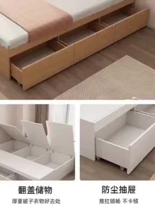 [CozyNest ]Drawerssinglesuper Singlequeenking Bed Frame With Storage  Organiser