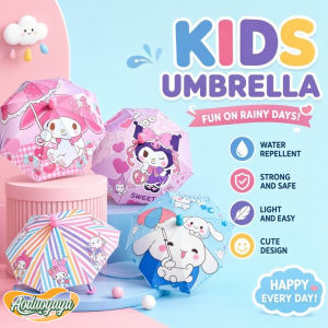 Aoduoyaya Umbrella for Kids Girls Cartoon Umbrella Sunscreen Umbrella Sunny Rainy General Purpose Lightweight