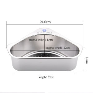 Stainless Steel Triangle Drain Basket Kitchen Sink Filter Shelf Fruit Vegetable Drainer Storage Rack Basket Kitchen Tool