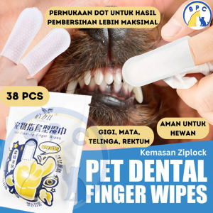 Tissue Jari Pembersih Gigi Anjing Kucing Pet Dental Wipes Isi 38pcs Sikat Gigi Kucing Pembersih Gigi Anjing Sikat Gigi Anjing