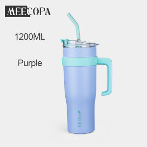 MEECOPA 304 Stainless Steel Thermos Bottle 1200ML With Straws And Handle Leak-proof Sealing 2 Drinking Heads