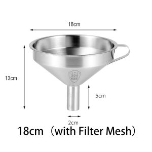 Kitchen 304 Stainless Steel Funnel Filter Residue Oil Liquid Fluid Filter Spill With Mesh Filter Corong Penapis Tahan Karat Minyak-152c4c8b