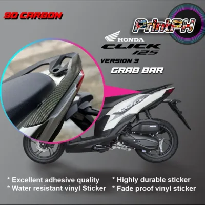 HONDA CLICK 125 V3 GRAB BAR CARBON FIBER DECALS STICKER(NEW PRODUCT) - PPH