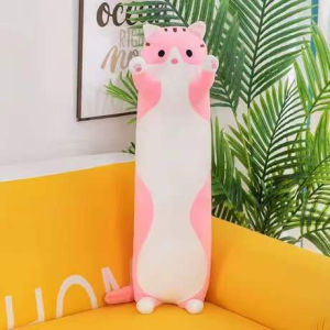 Long Cat Plush Doll Soft Cat Pillow Kawaii Stuffed Animal Hug Pillow Sleeping Pillow Plush Toy Cute Cat Cushion PP Cotton Gift for Kids Adults