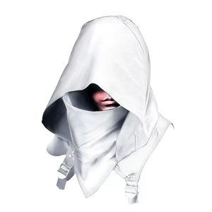 WARM STOP Cowl Style Medieval Hooded Cloak Hat Role-playing Ethnic Vintage Pirate Cosplay Cap Costume Props Black Cyberpunk Assassin Cosplay Cape Scarf Halloween Party