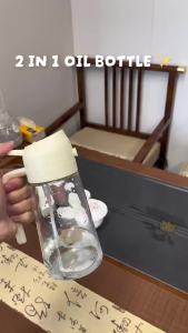 2 in 1 Oil Bottle Spray & Pour Botol Minyak Glass Dispenser Penyembur Minyak Air Fryer Salad Cooking 470ML