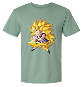 Kaos Pria Model Terkini Trending Motif 3D Bahan katun 24s Goku kamehame  H0651