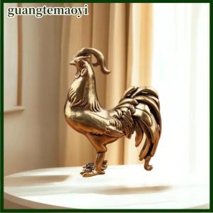 guangtemaoyi 1 Piece mặt trời Rooster Home Tabletop trà Pet trang trí Brass Retro Zodiac Rooster trang trí cho văn phòng nhà Quà Tặng