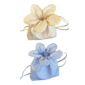 Casual Checkered Bucket Bag Adjustable Crossbody Shoulder Bag Lightweight Drawstring Closure Spacious Interior For Daily Travel