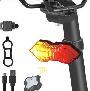 WEST BIKING Turn Signal Bicycle Tail Light 5 Modes Bike Rear Light Waterproof Rechargeable Cycling Safety Warning Light with Horn High Bright LED Light